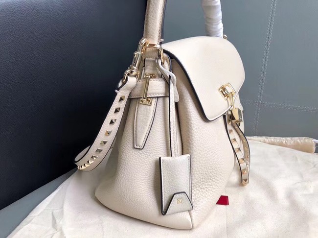 VALENTINO Rockstud leather tote 4987 off-white