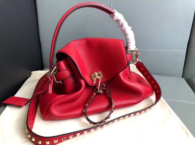 VALENTINO Rockstud leather tote 4987 red