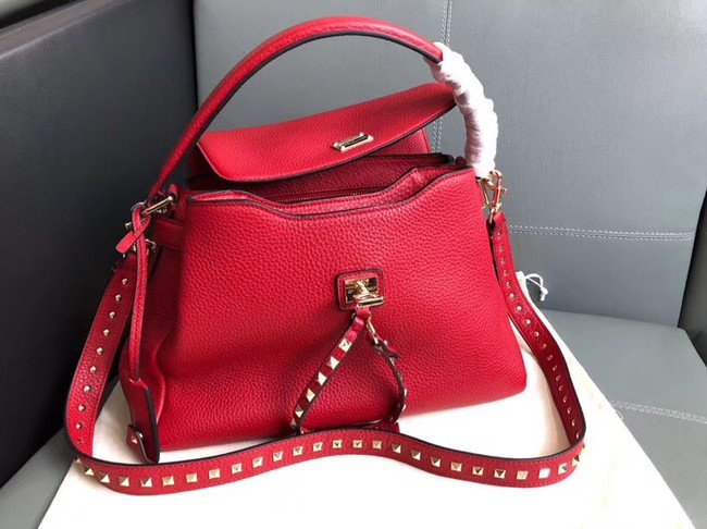 VALENTINO Rockstud leather tote 4987 red