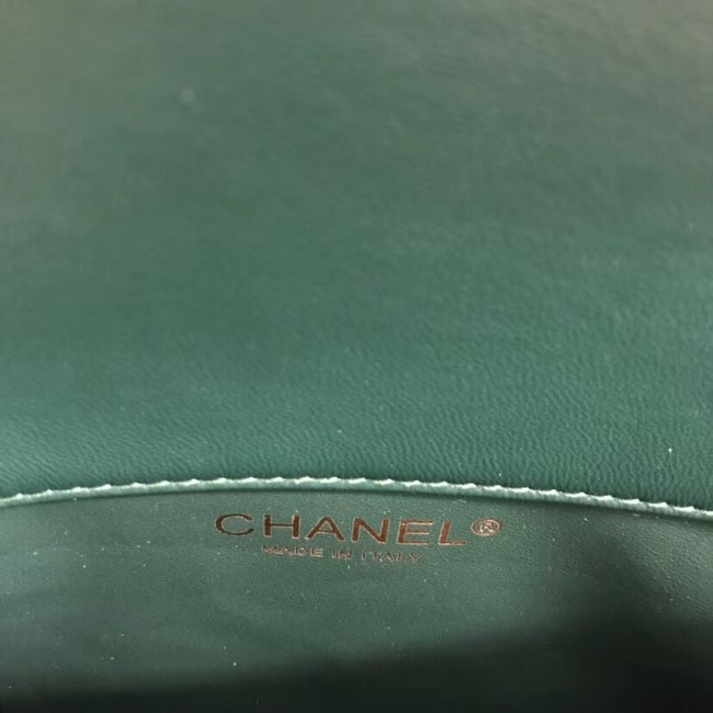 Chanel Flap Bag with Top Handle Gold-Tone Metal A57342 green