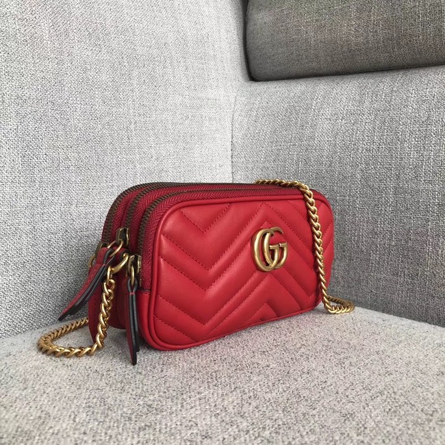 Gucci GG Marmont mini chain bag 546581 red