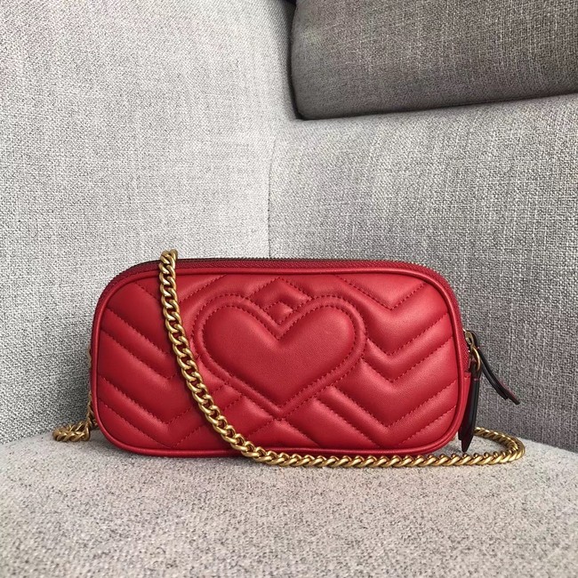 Gucci GG Marmont mini chain bag 546581 red