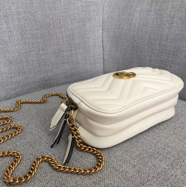 Gucci GG Marmont mini chain bag 546581 white