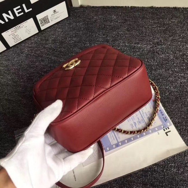 Chanel Flap Bag vanity case Calfskin & Gold-Tone Metal A57905 Burgundy