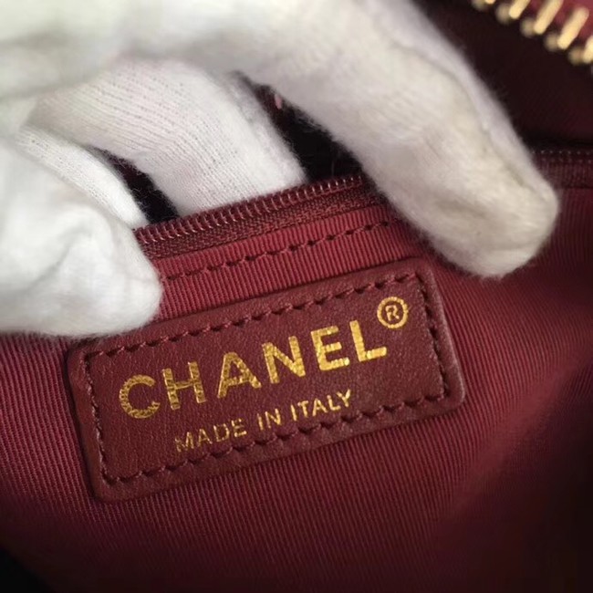 Chanel Flap Bag vanity case Calfskin & Gold-Tone Metal A57905 Burgundy
