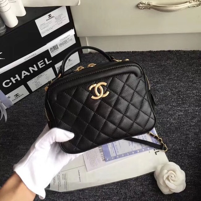 Chanel Flap Bag vanity case Calfskin & Gold-Tone Metal A57905 black