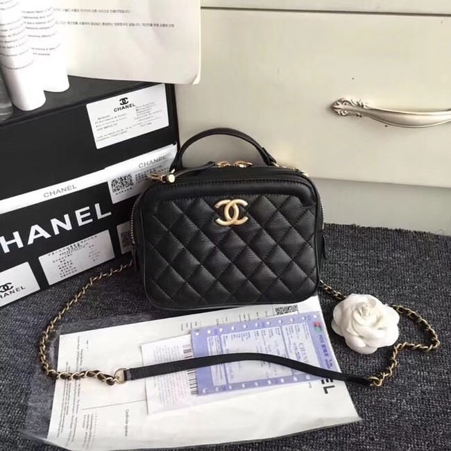 Chanel Flap Bag vanity case Calfskin & Gold-Tone Metal A57905 black