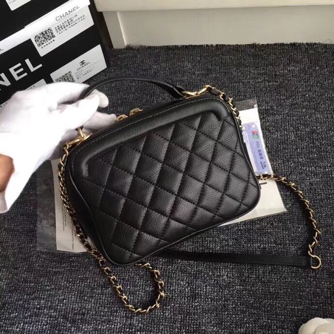 Chanel Flap Bag vanity case Calfskin & Gold-Tone Metal A57905 black
