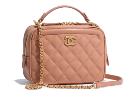 Chanel Flap Bag vanity case Calfskin & Gold-Tone Metal A57905 pink