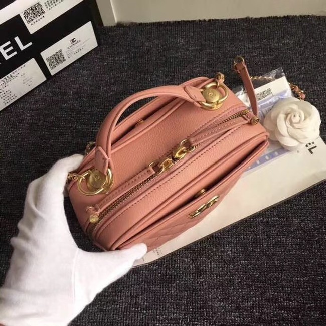 Chanel Flap Bag vanity case Calfskin & Gold-Tone Metal A57905 pink