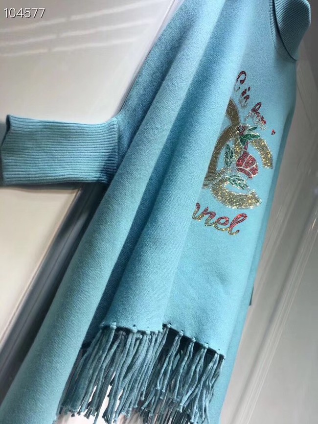 Hermes lambswool & cashmere Shawl 71157 blue