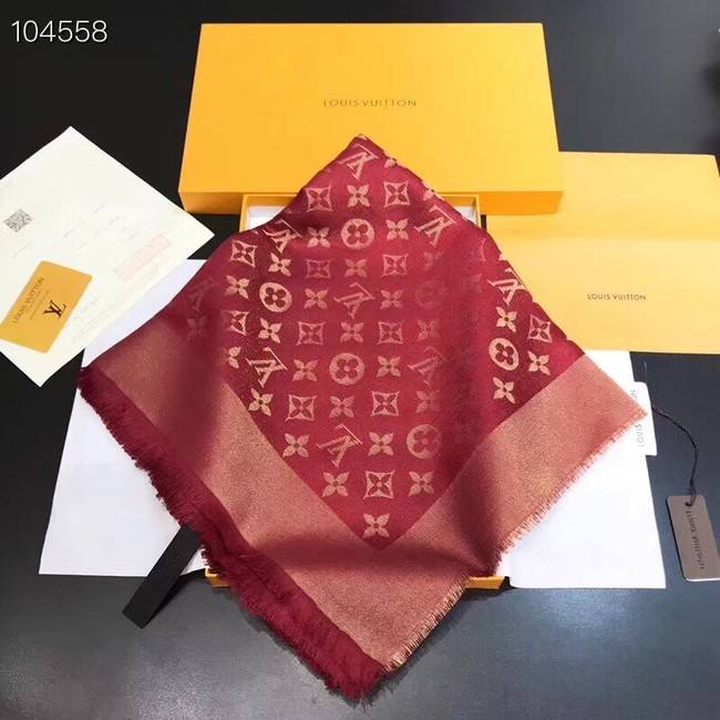 Louis vuitton Cashmere scarf Monogram flower pattern 97714 red