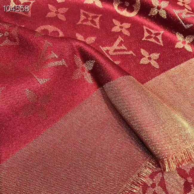 Louis vuitton Cashmere scarf Monogram flower pattern 97714 red