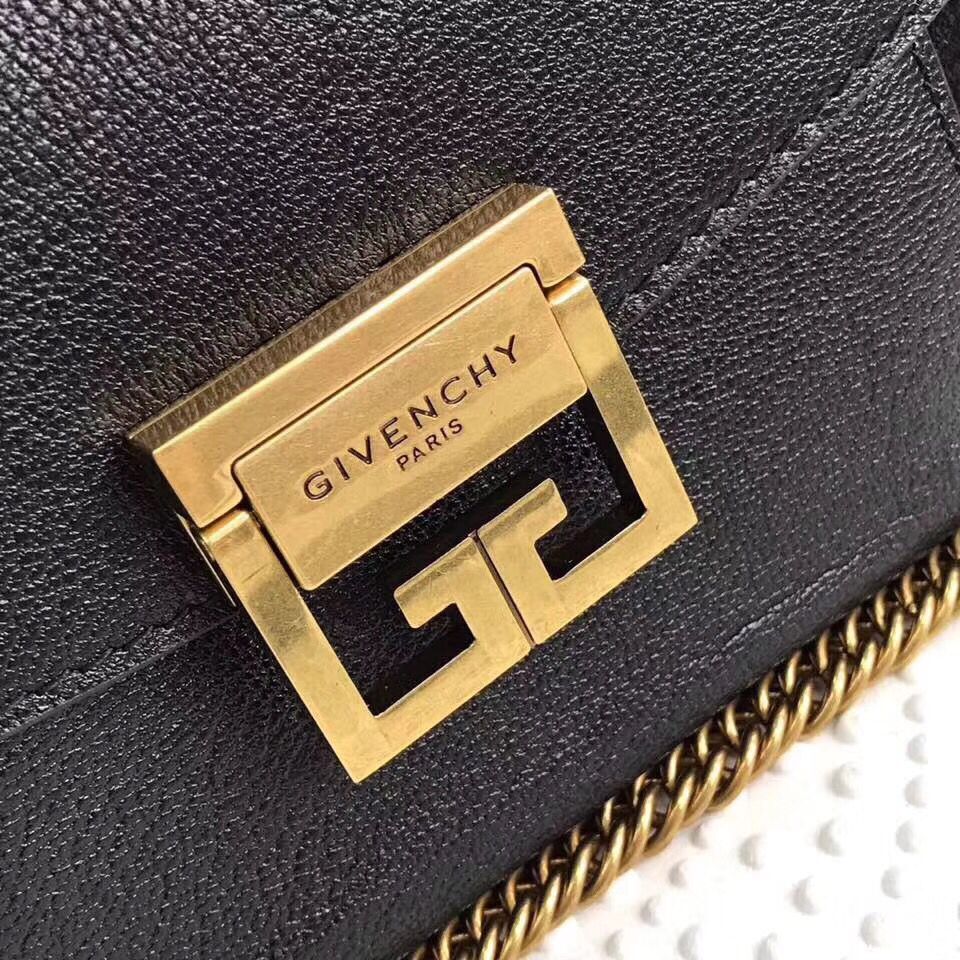 GIVENCHY GV3 leather and suede shoulder bag 9333 black