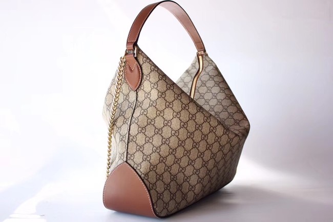 Gucci GG Supreme large hobo 477324 brown