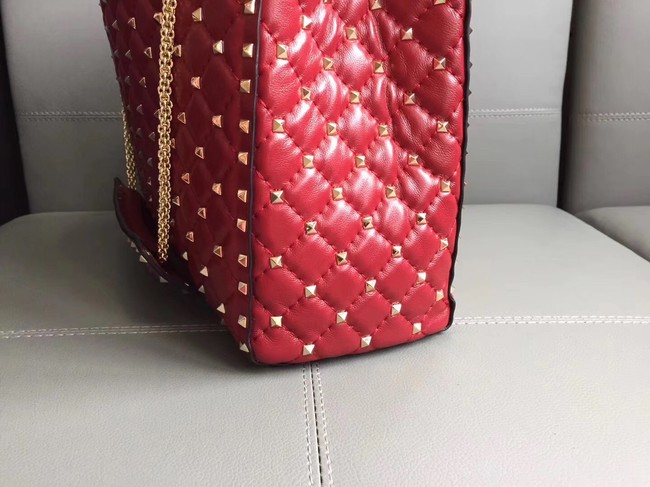 Valentino Starry Series Shopping Bag Original Sheepskin Leather 0346 red