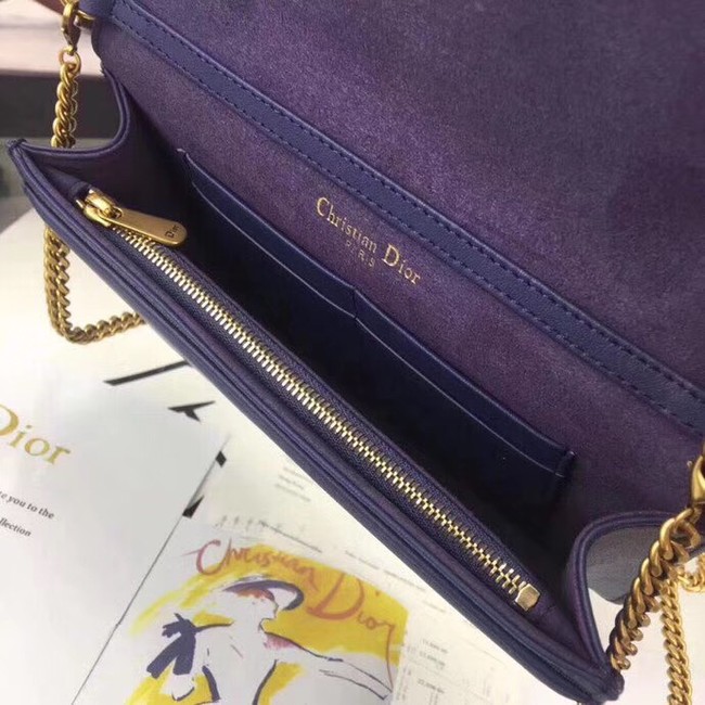 Dior CANNAGE Original sheepskin Leather mini Shoulder Bag 3709 blue