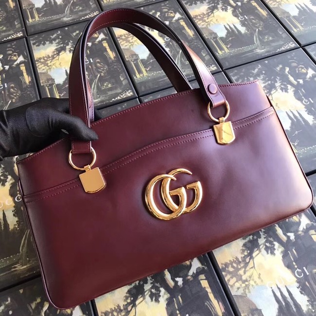 Gucci Arli large top handle bag 550130 Burgundy