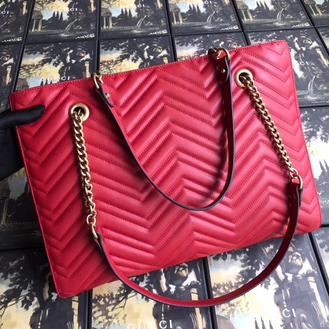 Gucci GG Marmont matelasse medium tote 524578 red