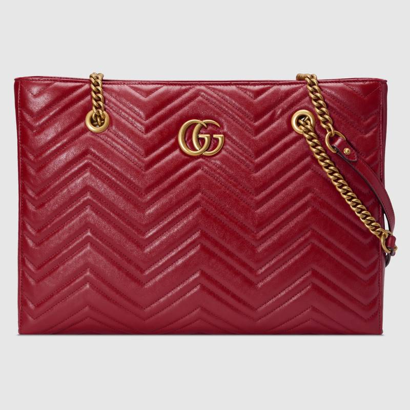 Gucci GG Marmont matelasse medium tote 524578 red