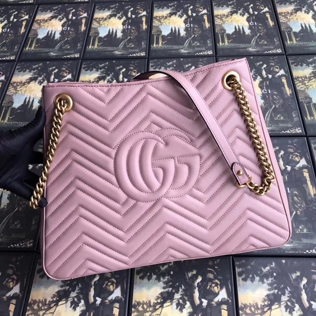 Gucci GG Marmont medium matelasse shoulder bag 453569 pink