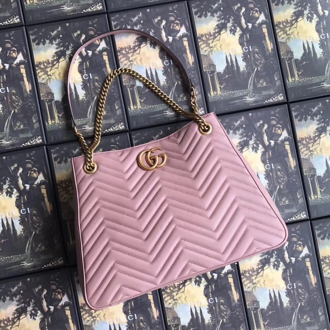 Gucci GG Marmont medium matelasse shoulder bag 453569 pink