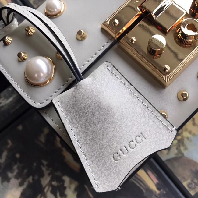 Gucci Padlock small GG Pearl shoulder bag 409487 White