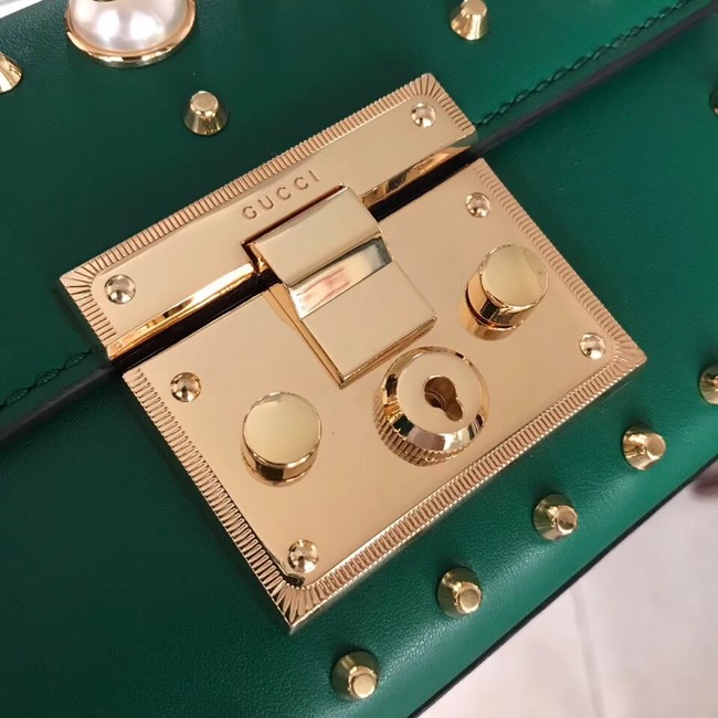 Gucci Padlock small GG Pearl shoulder bag 409487 green