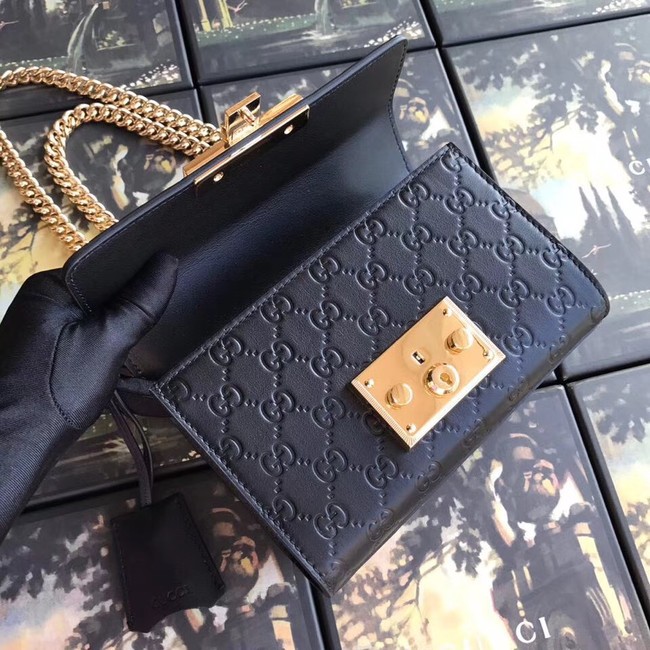 Gucci Padlock small GG shoulder bag 409487 black