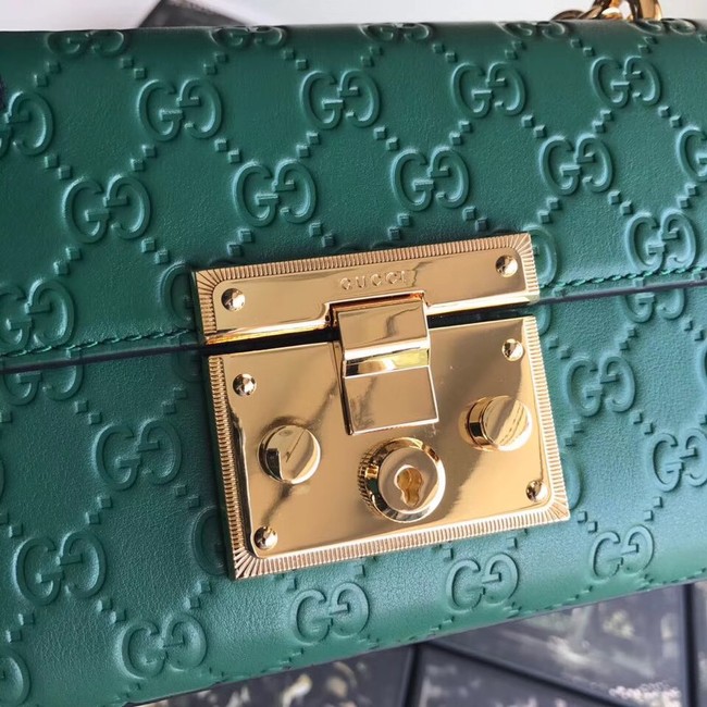 Gucci Padlock small GG shoulder bag 409487 green