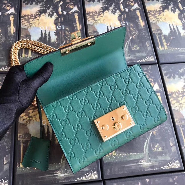 Gucci Padlock small GG shoulder bag 409487 green