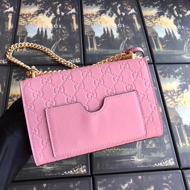 Gucci Padlock small GG shoulder bag 409487 pink