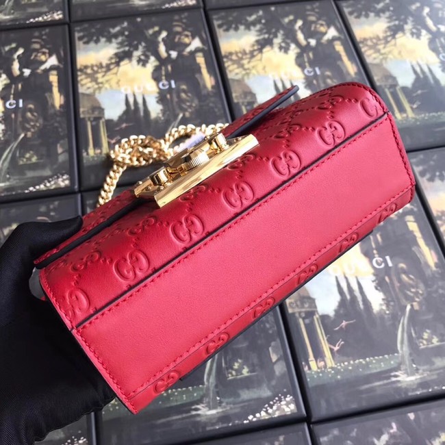 Gucci Padlock small GG shoulder bag 409487 red