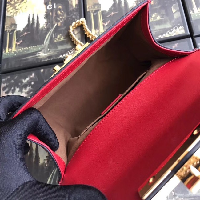 Gucci Padlock small GG shoulder bag 409487 red