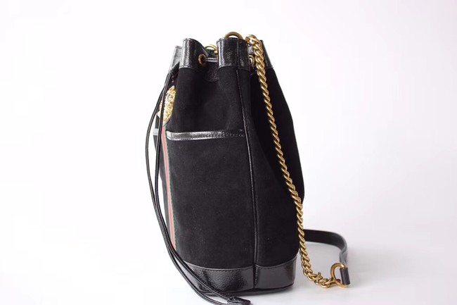 Gucci Rajah medium bucket bag 553961 Black suede