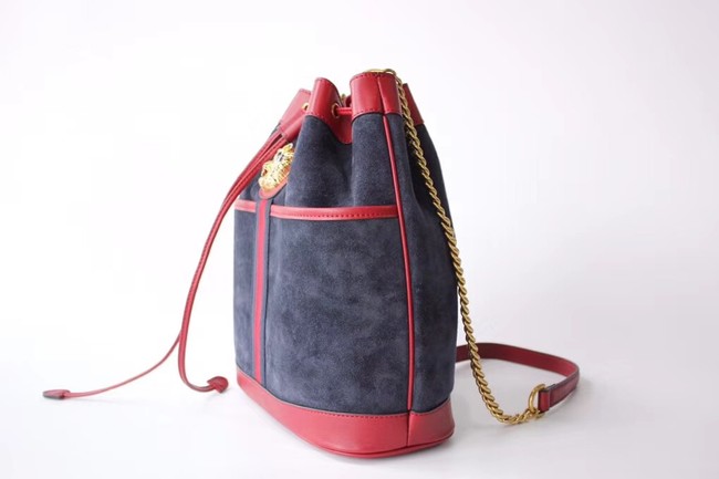 Gucci Rajah medium bucket bag 553961 Blue suede