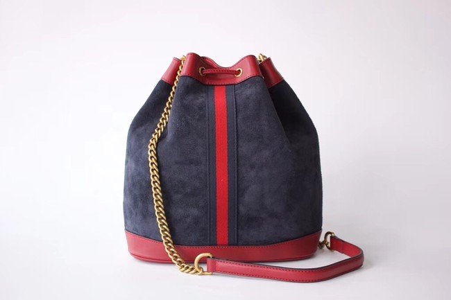 Gucci Rajah medium bucket bag 553961 Blue suede