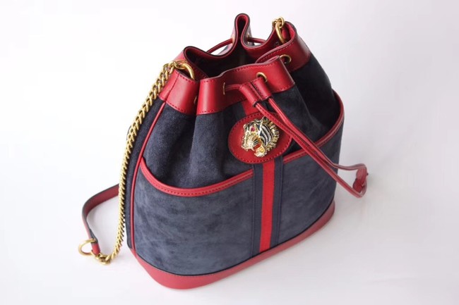 Gucci Rajah medium bucket bag 553961 Blue suede