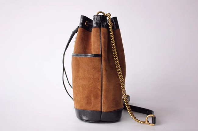 Gucci Rajah medium bucket bag 553961 Brown suede