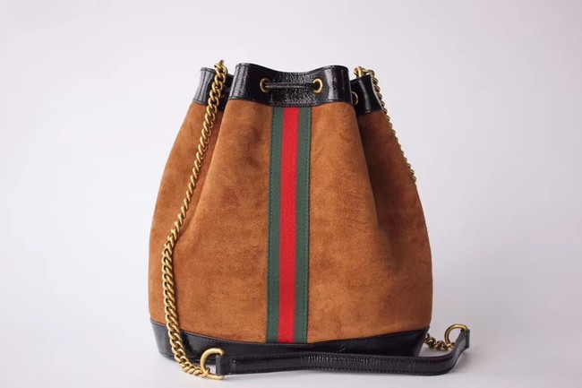 Gucci Rajah medium bucket bag 553961 Brown suede