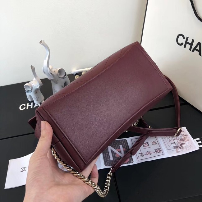 Chanel backpack Calfskin & Gold-Tone Metal A57555 Burgundy