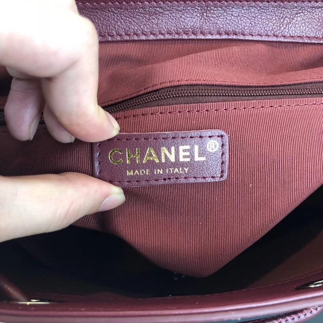 Chanel backpack Calfskin & Gold-Tone Metal A57555 Burgundy