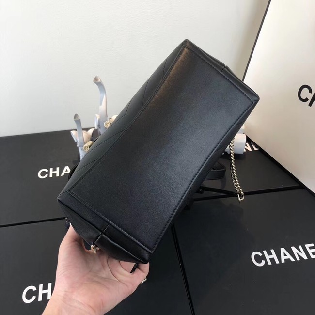 Chanel backpack Calfskin & Gold-Tone Metal A57555 black