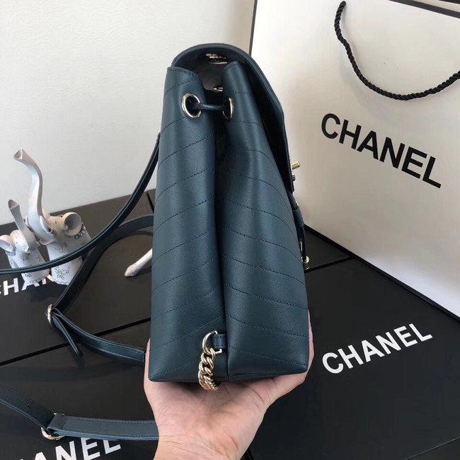 Chanel backpack Calfskin & Gold-Tone Metal A57555 blue