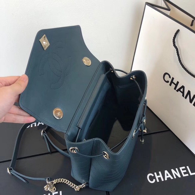 Chanel backpack Calfskin & Gold-Tone Metal A57555 blue