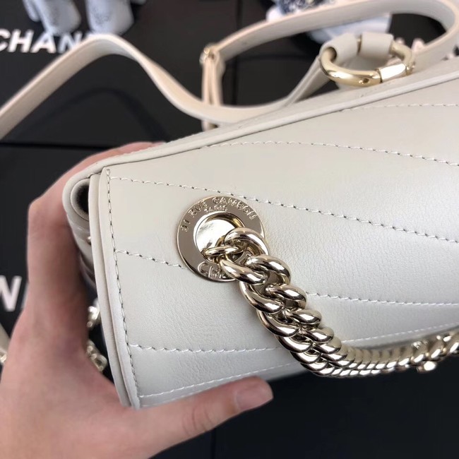 Chanel backpack Calfskin & Gold-Tone Metal A57555 creamy-white