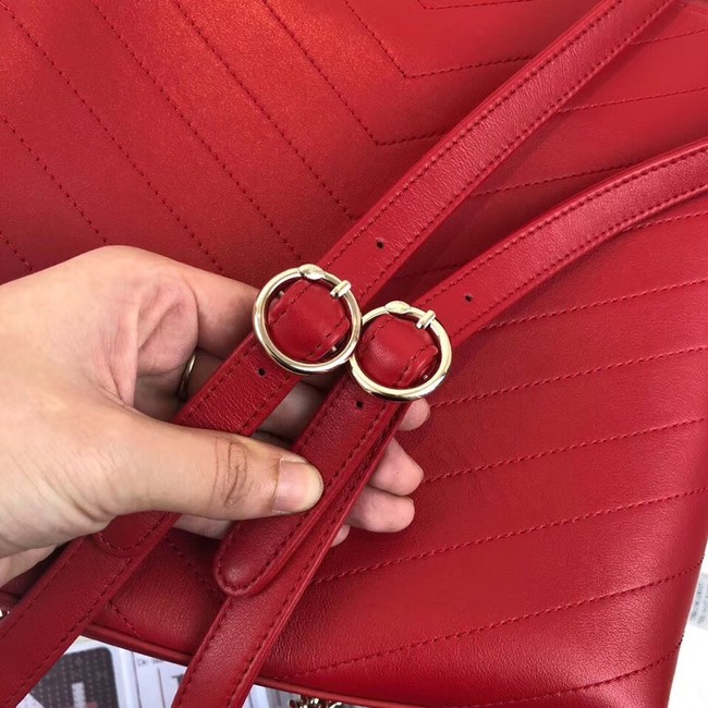 Chanel backpack Calfskin & Gold-Tone Metal A57555 red