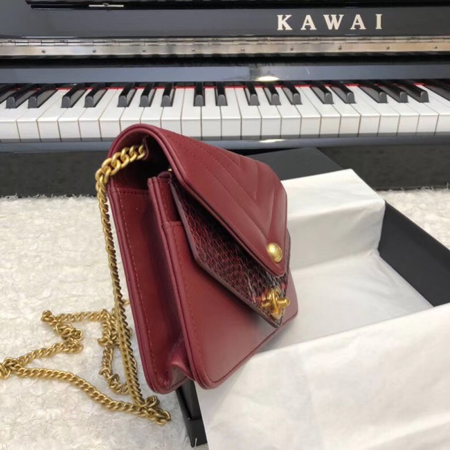 Chanel Original Lambskin & Gold-Tone Metal D33814 Burgundy