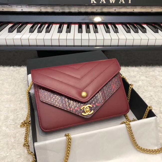 Chanel Original Lambskin & Gold-Tone Metal D33814 Burgundy