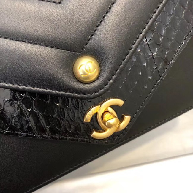 Chanel Original Lambskin & Gold-Tone Metal D33814 black